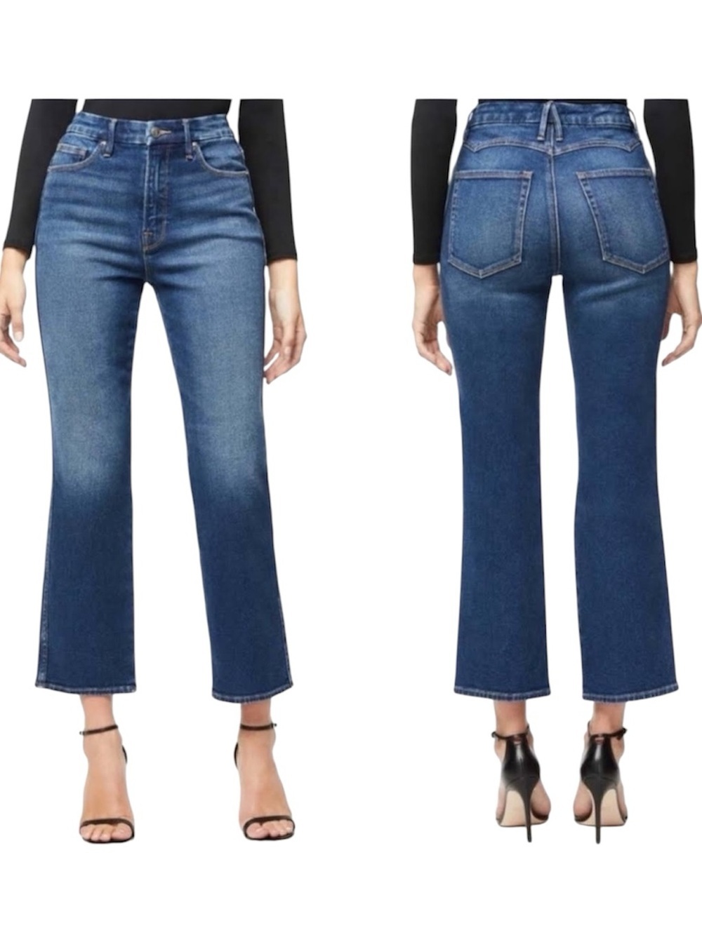 Good American Curve Western Yoke High Waisted Straight Jeans
